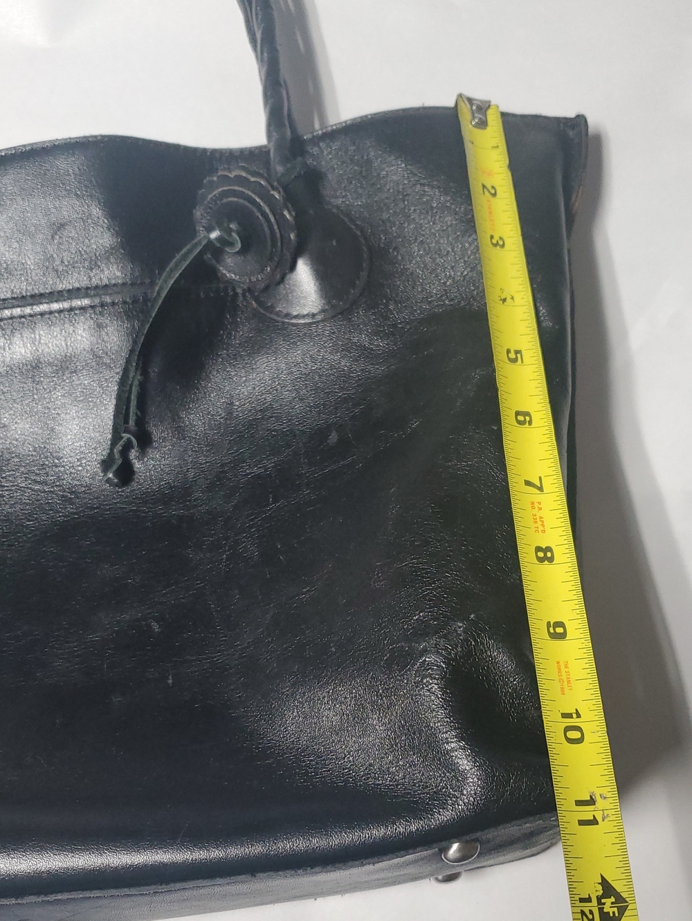 Patricia Nash Eastleigh Large Classic Black Leather Tote Bag Western Minimalist - Picture 14 of 16